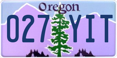 OR license plate 027YIT