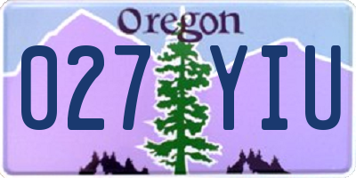 OR license plate 027YIU