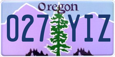 OR license plate 027YIZ