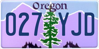 OR license plate 027YJD
