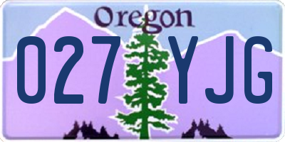 OR license plate 027YJG