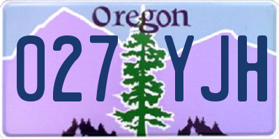 OR license plate 027YJH
