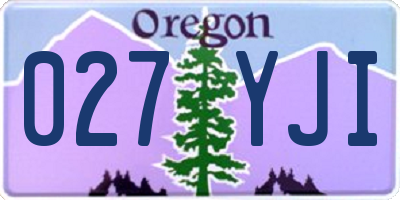 OR license plate 027YJI