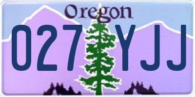 OR license plate 027YJJ