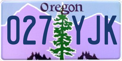 OR license plate 027YJK