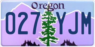 OR license plate 027YJM