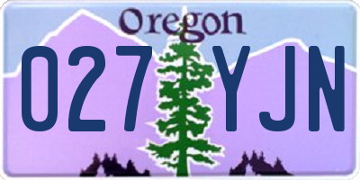 OR license plate 027YJN