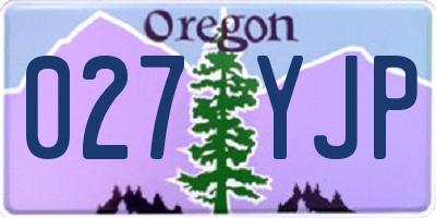 OR license plate 027YJP