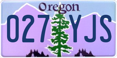 OR license plate 027YJS