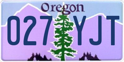 OR license plate 027YJT