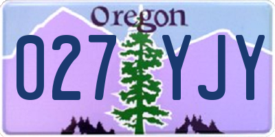 OR license plate 027YJY