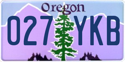 OR license plate 027YKB
