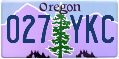 OR license plate 027YKC