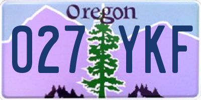 OR license plate 027YKF