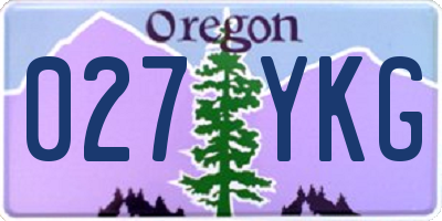 OR license plate 027YKG