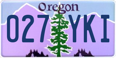 OR license plate 027YKI