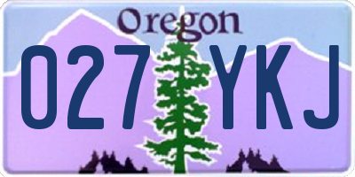 OR license plate 027YKJ