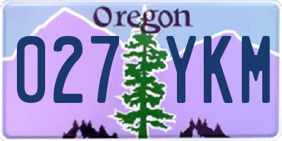 OR license plate 027YKM