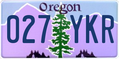 OR license plate 027YKR