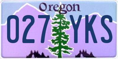 OR license plate 027YKS