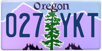 OR license plate 027YKT