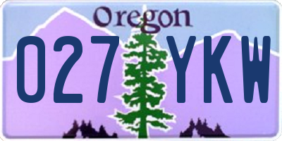 OR license plate 027YKW