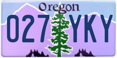 OR license plate 027YKY