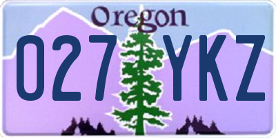 OR license plate 027YKZ