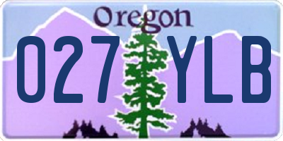 OR license plate 027YLB