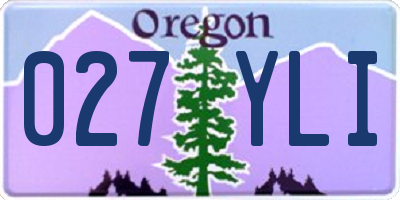 OR license plate 027YLI