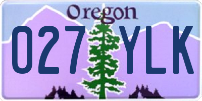 OR license plate 027YLK