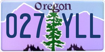 OR license plate 027YLL