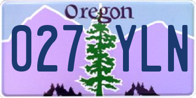 OR license plate 027YLN