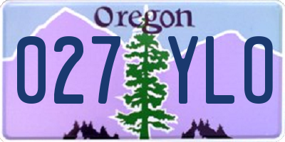 OR license plate 027YLO