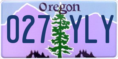 OR license plate 027YLY