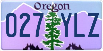 OR license plate 027YLZ