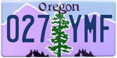 OR license plate 027YMF