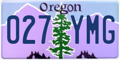 OR license plate 027YMG