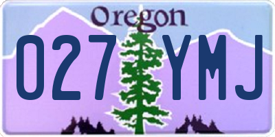 OR license plate 027YMJ