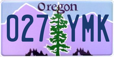 OR license plate 027YMK
