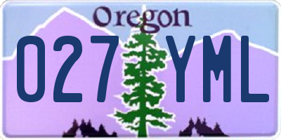 OR license plate 027YML
