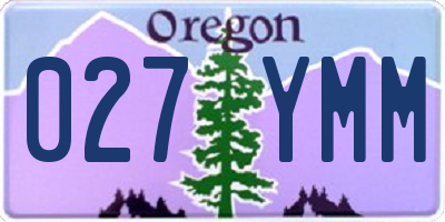 OR license plate 027YMM