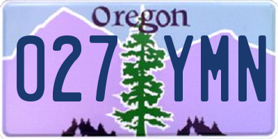 OR license plate 027YMN
