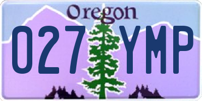 OR license plate 027YMP