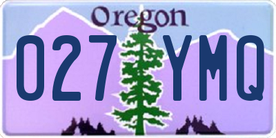OR license plate 027YMQ