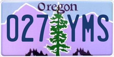 OR license plate 027YMS