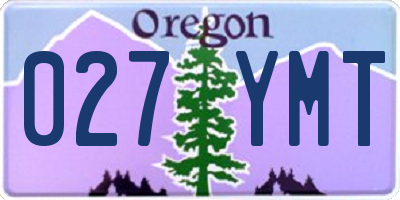 OR license plate 027YMT