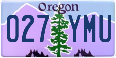 OR license plate 027YMU