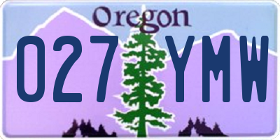 OR license plate 027YMW