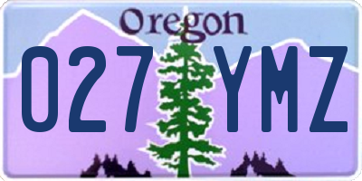 OR license plate 027YMZ